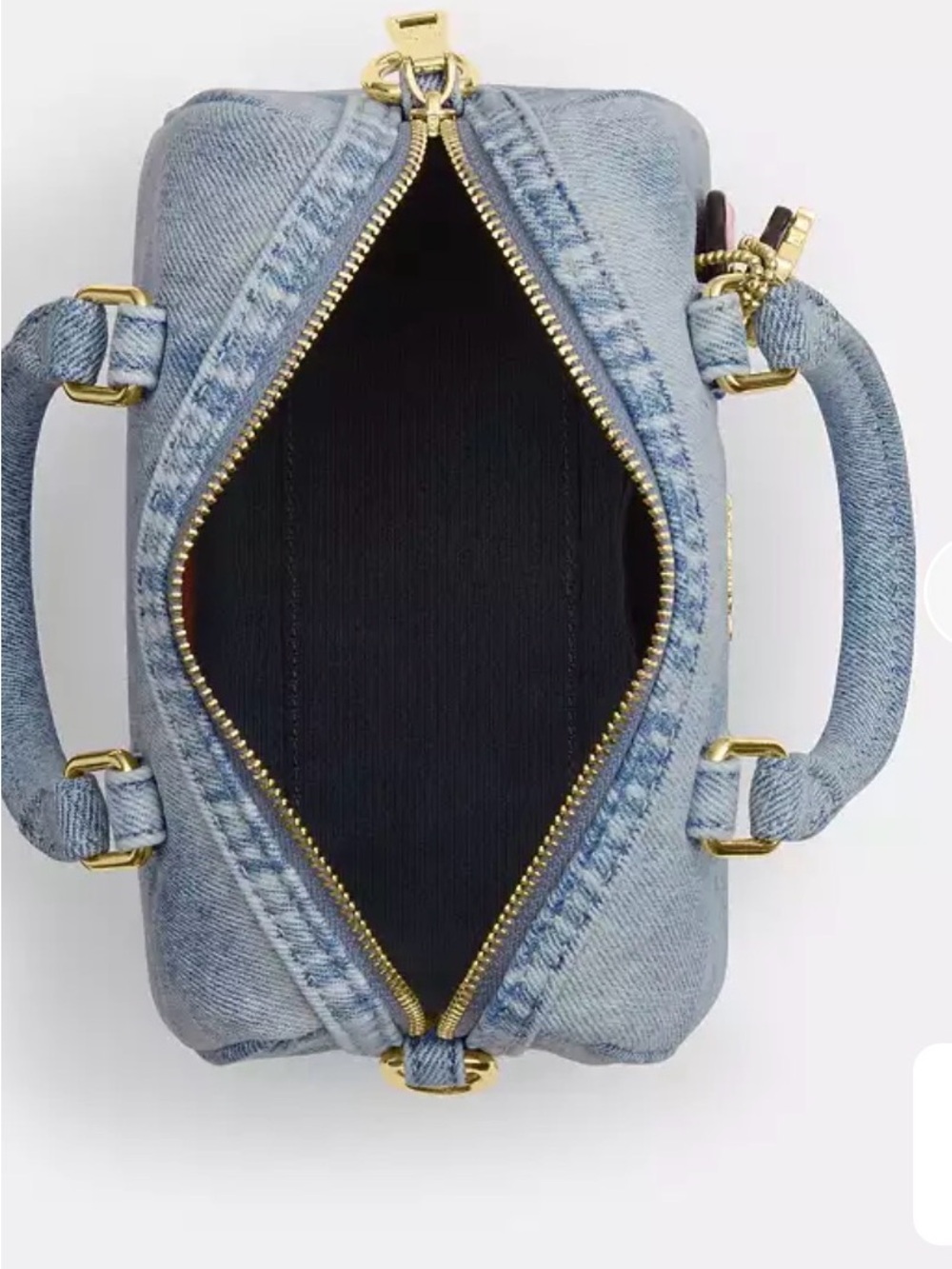 Authentic Coach Loved Denim Mini Rowan Crossbody Bag In Loved Denim w/charms - Picture 3 of 7